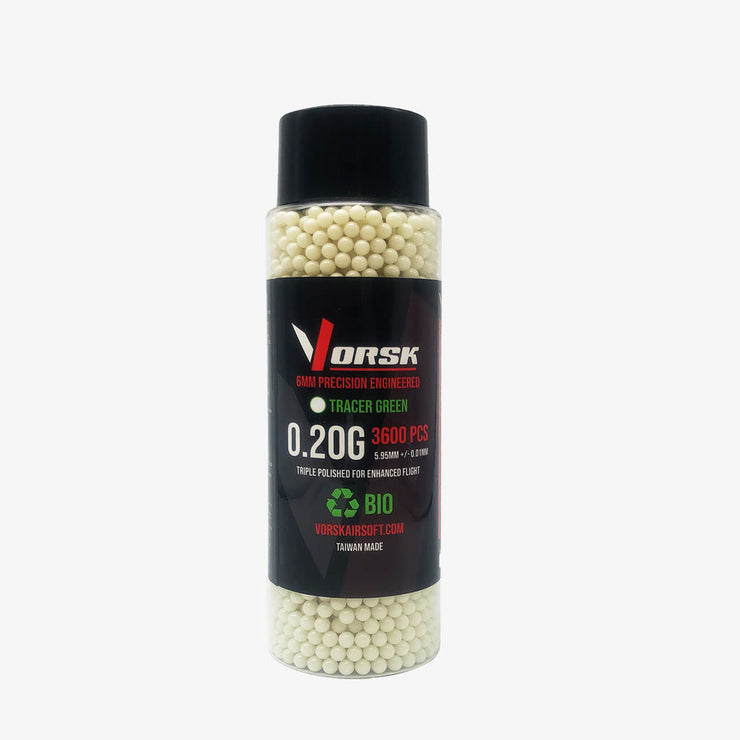 Vorsk 0.20g Green Tracer Biodegradable BBs 3600pcs Bottle