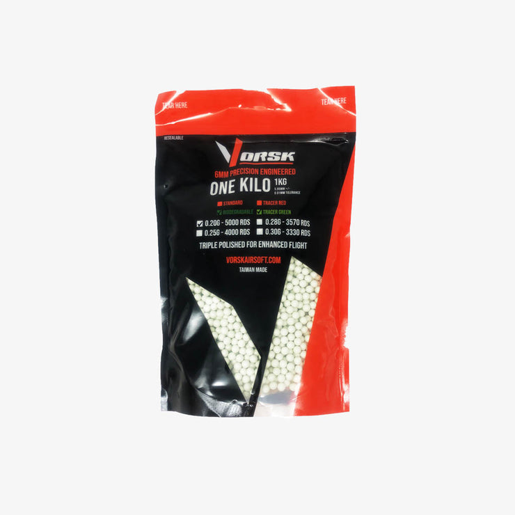 Vorsk 0.20g Green Tracer Biodegradable BBs 5000pcs Bag