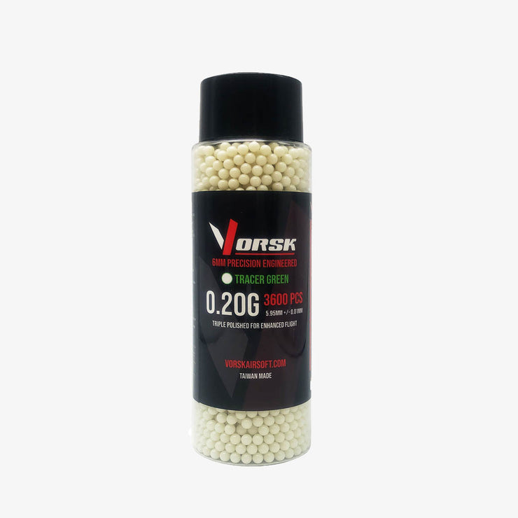 Vorsk 0.20g Green Tracer BBs 3600pcs Bottle