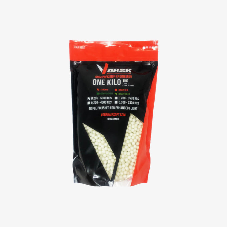 Vorsk 0.20g Green Tracer BBs 5000pcs Bag