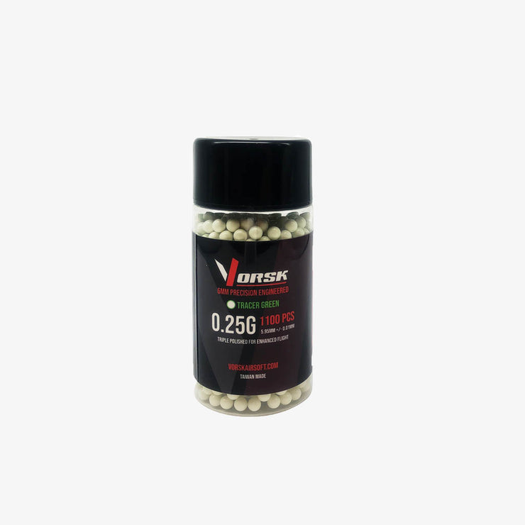 Vorsk 0.25g Green Tracer BBs 1100pcs Bottle