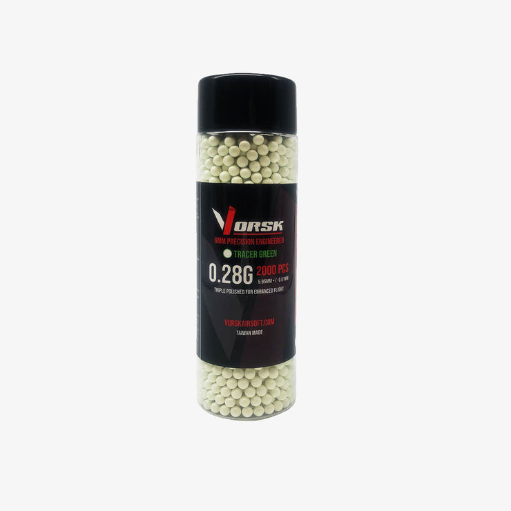 Vorsk 0.28g Green Tracer BBs 2000pcs Bottle