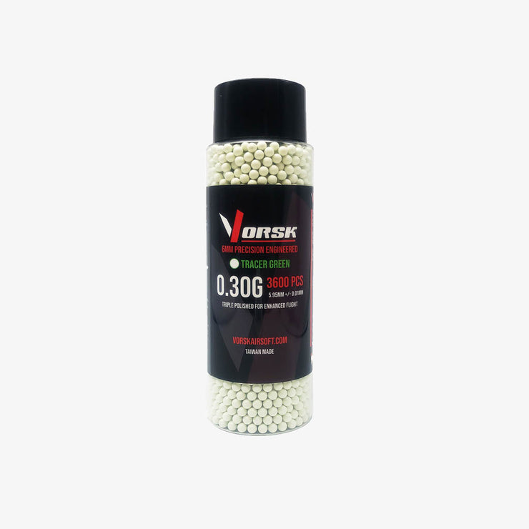 Vorsk 0.30g Green Tracer BBs 3600pcs Bottle